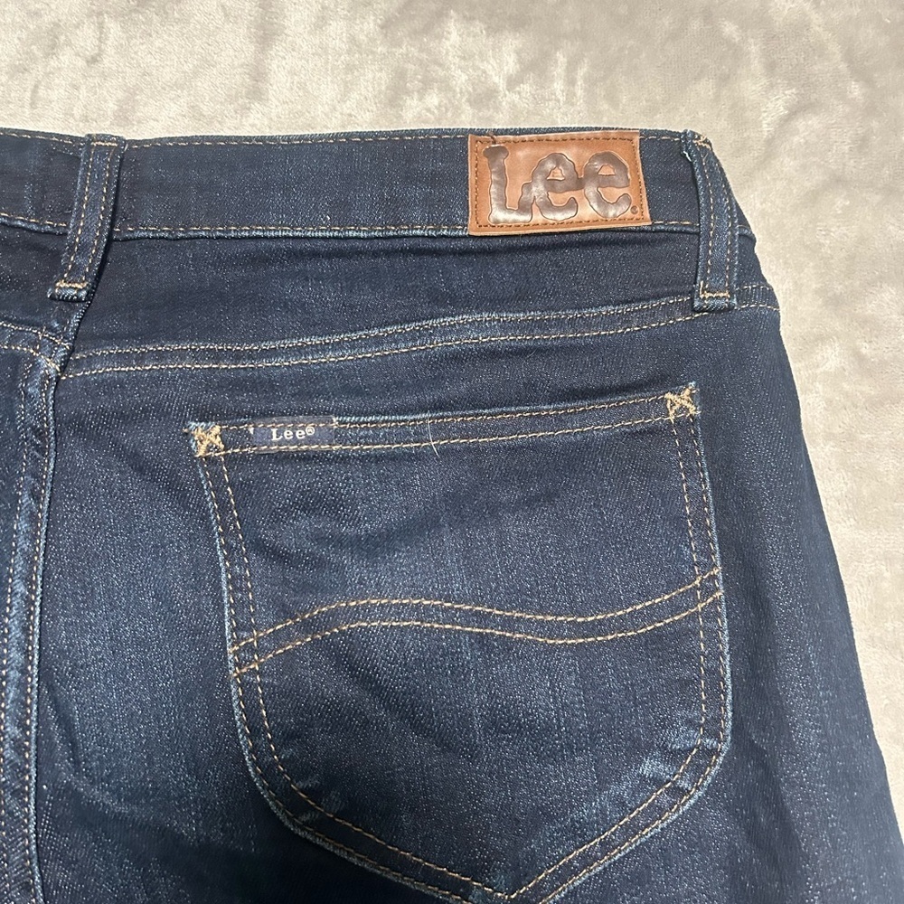 Lee Straight Leg Jeans Women’s 12 Dark Wash Denim - Picture 5 of 9